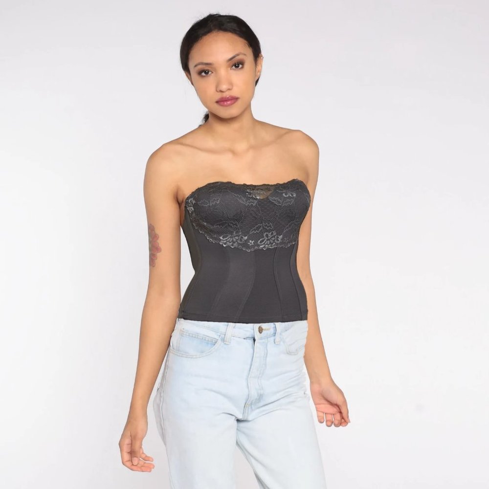 F.I.T. Shapewear Meant To Be Seen Bustier Cami Grey Sz XL